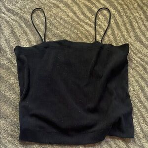 American Eagle Outfitters Black Fitted Crop Camisole
